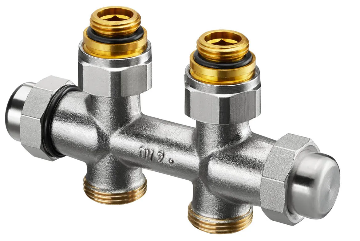 Hahnblock Q-Tech DN15x50mm, Durchgangsform, vernickelt Hahnblock Q-Tech DN15x50mm, Durchgangsform, vernickelt