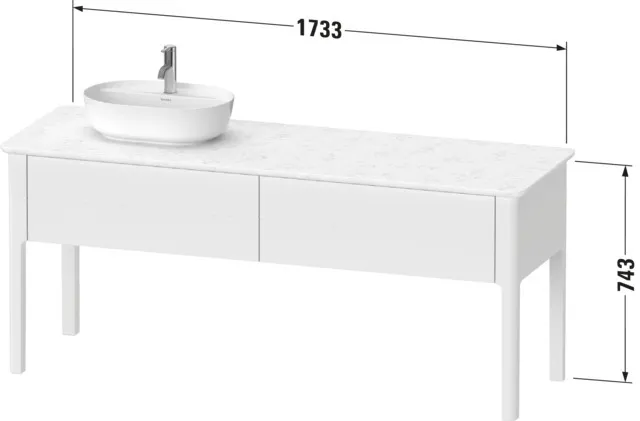 Duravit Waschtischunterschrank bodenstehend „Luv“ 173,3 × 74,3 × 57 cm Taupe Seidenmatt