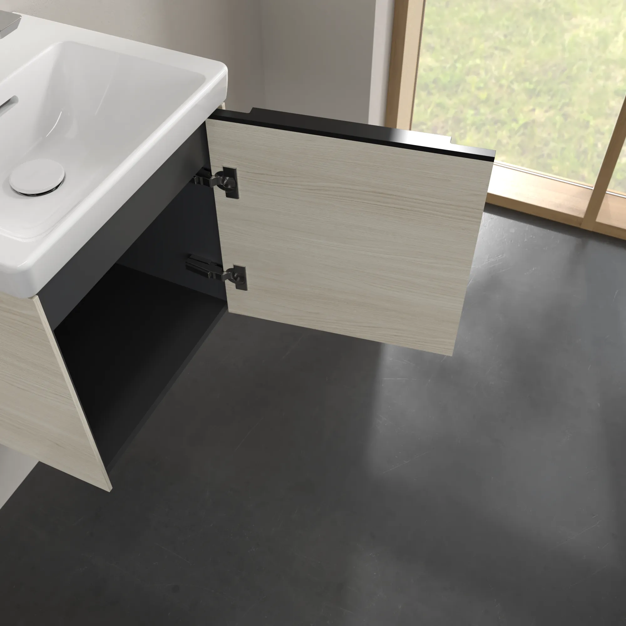 Villeroy & Boch Waschtischunterschrank mit Tür „Subway 3.0“ für Schrankwaschtisch 423 × 429 × 378 mm White Oak, 1 Tür, für Becken mittig, Anschlag rechts Villeroy & Boch Waschtischunterschrank mit Tür „Subway 3.0“ für Schrankwaschtisch 423 × 429 × 378 mm White Oak, 1 Tür, für Becken mittig, Anschlag rechts