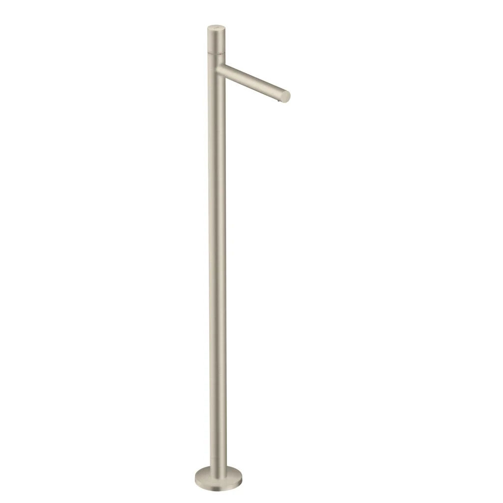 Hansgrohe AXOR Uno Einhebel-Waschtischmischer bodenstehend, Brushed Nickel, Ausladung 260 mm, Zylindergriff, Laminarstrahl, max. Durchflussmenge 5 l/min, Keramikmischsystem, einstellbare Temperaturbegrenzung, für Durchlauferhitzer geeignet, Anschluss DN1