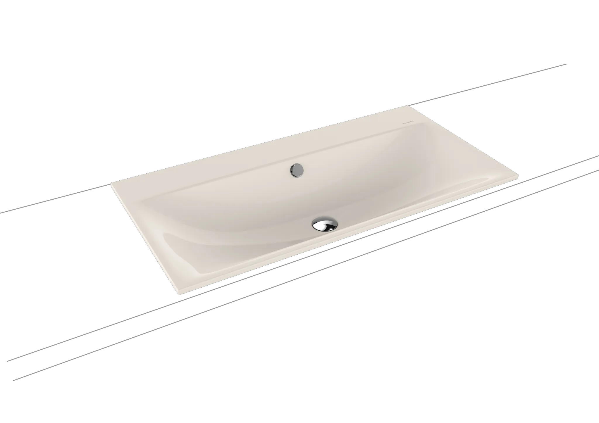 Einbauwaschtisch „Silenio“ 90 × 46 cm, ohne Hahnlochbohrung in pergamon, mit Perl-Effekt