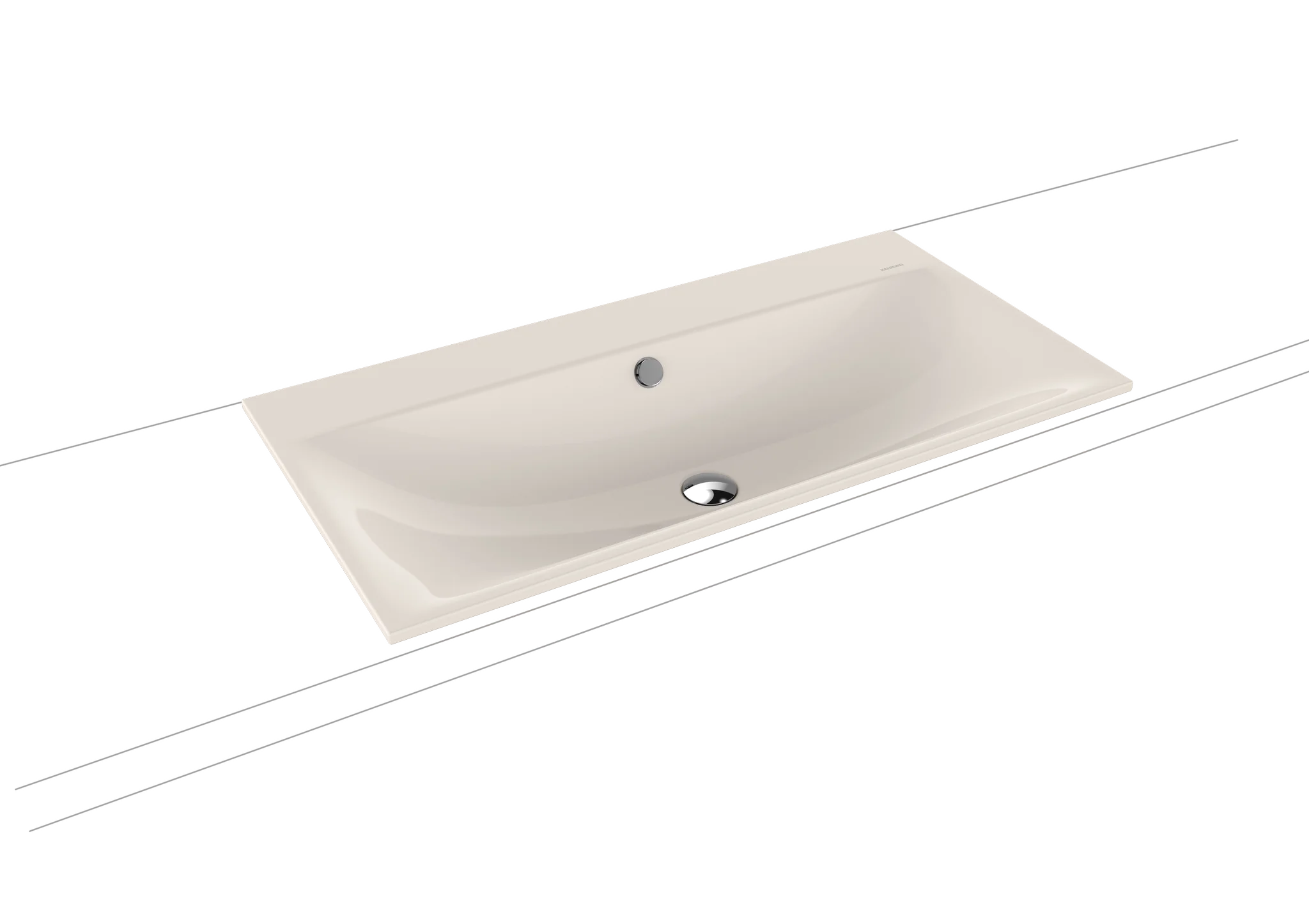 Kaldewei SILENIO Einbauwaschtisch, 900x460 mm, pergamon, Perl-Effekt, Antidröhn mit Überlauf, Sichtteile chrom