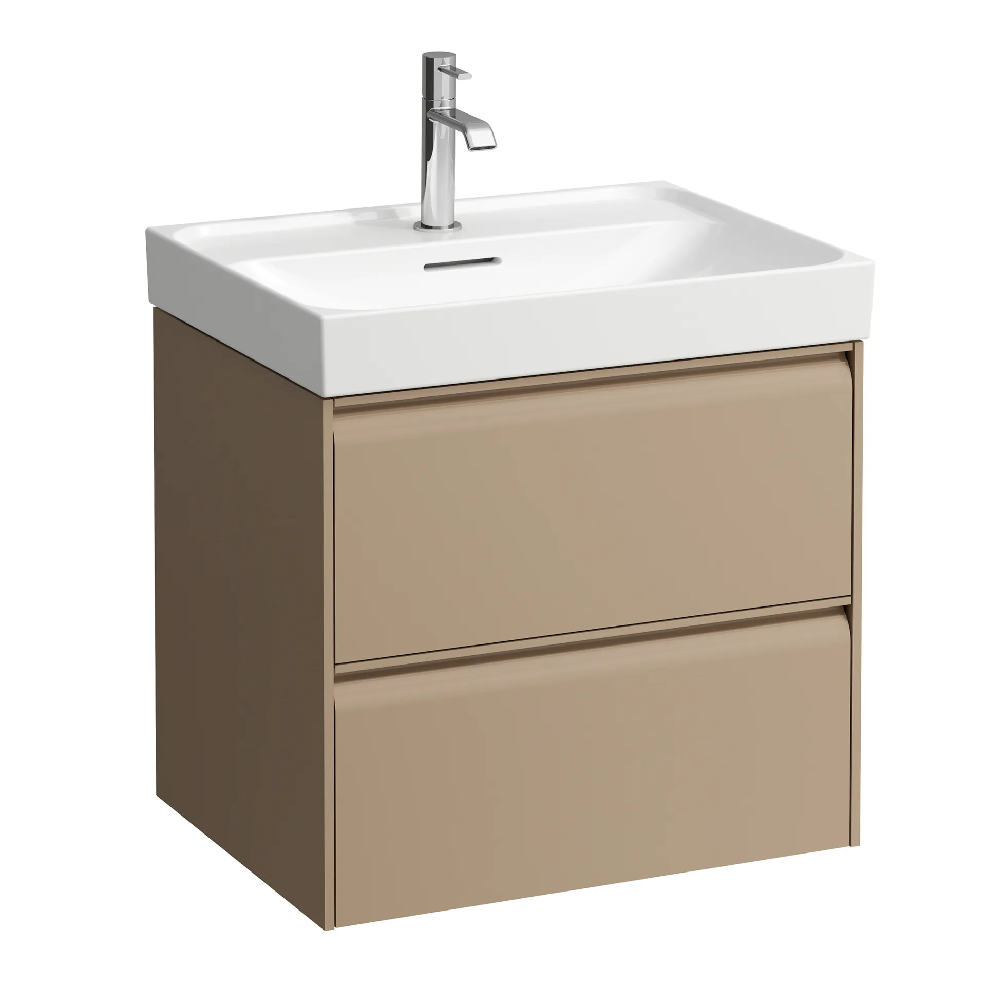 Waschtischunterbau, MEDA, 448x584x515, mit 2 Schubladen, 1 Ordnungssystem, integrierte Griffleiste, Vollauszug und Soft-Close, für Waschtisch MEDA H810113 (60 cm), weiß matt Waschtischunterbau, MEDA, 448x584x515, mit 2 Schubladen, 1 Ordnungssystem, integrierte Griffleiste, Vollauszug und Soft-Close, für Waschtisch MEDA H810113 (60 cm), weiß matt