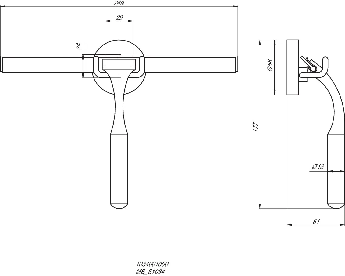 Duschwischer mit Wandhalterung „system 2“ Duschwischer mit Wandhalterung „system 2“