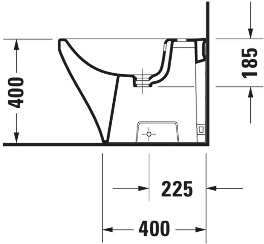 Duravit Stand-Bidet back to wall „DuraStyle“, Befestigung sichtbar 37 × 57,5 × 40 cm