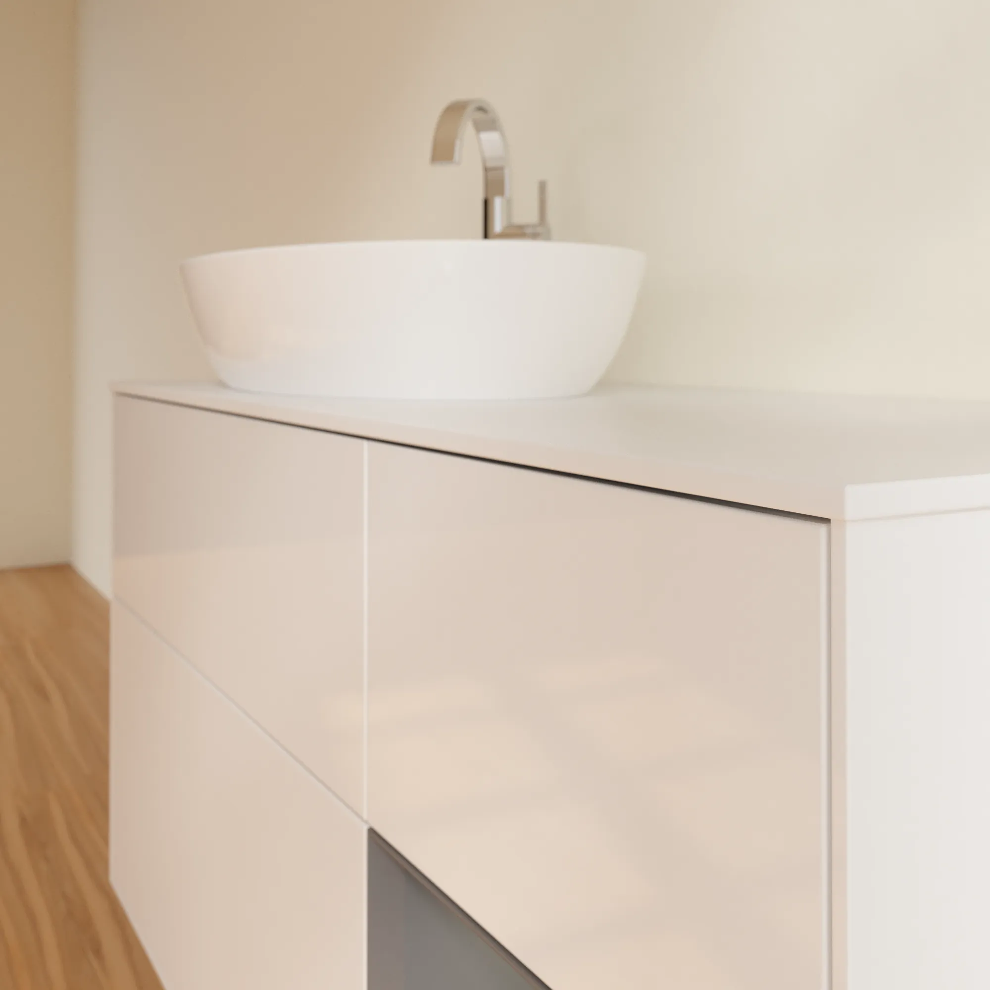 Villeroy & Boch Waschtischunterschrank „Finion“ für Schrankwaschtisch 120 × 60,3 × 50,1 cm 3 Schubladen, für Waschtischposition links, inkl. Beleuchtung links