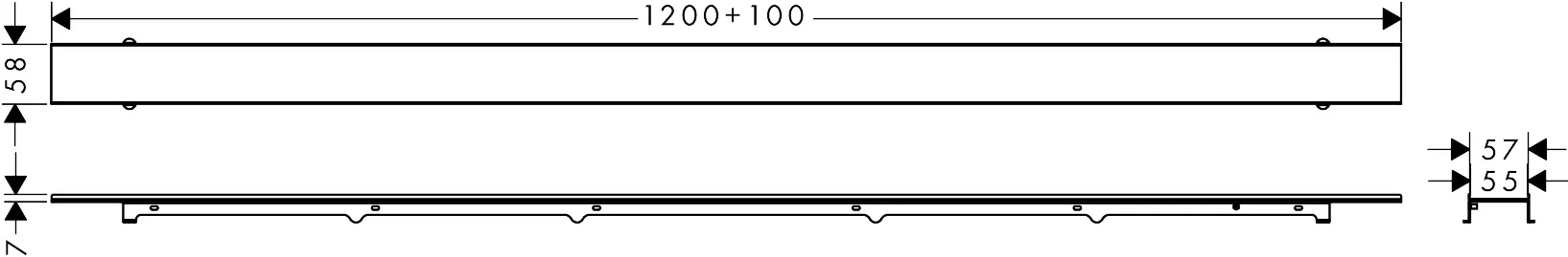 RainDrain Rock Duschrinne 1200 mm kürzbar und befliesbar RainDrain Rock Duschrinne 1200 mm kürzbar und befliesbar
