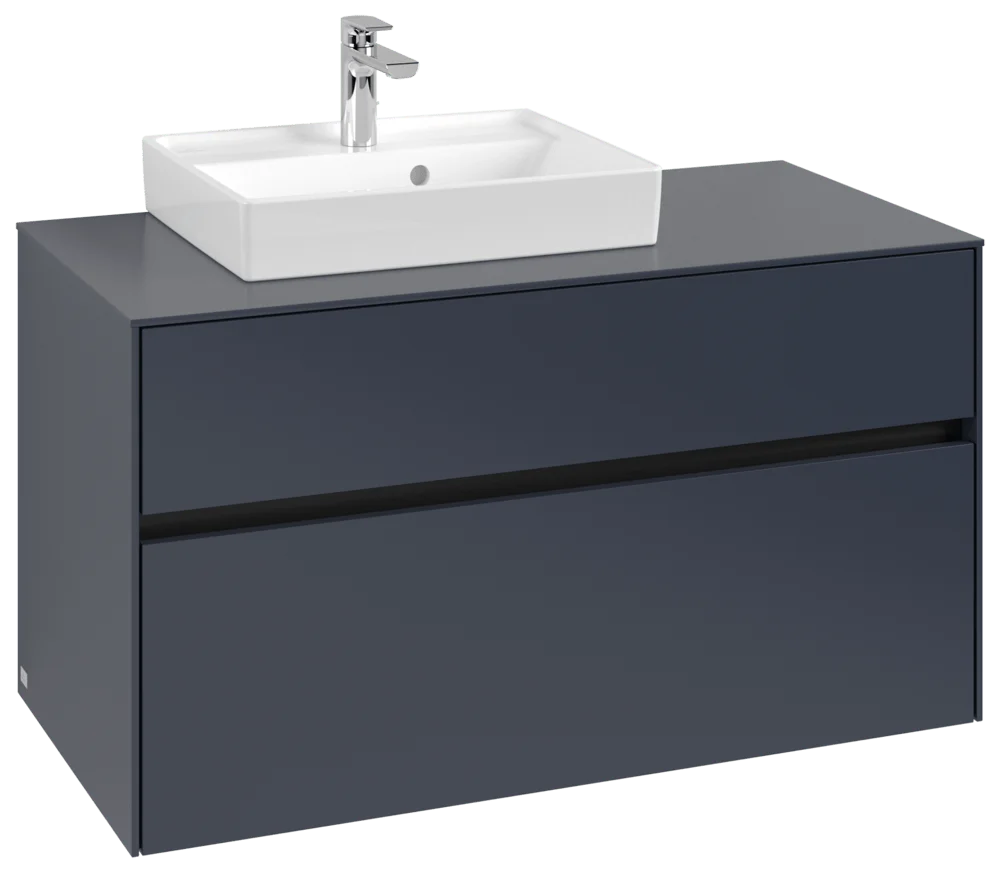 Villeroy & Boch Waschbeckenunterschrank Collaro C01400 Marine Blue 1000x500mm Eckig mit SoftClosing und 2 Auszügen