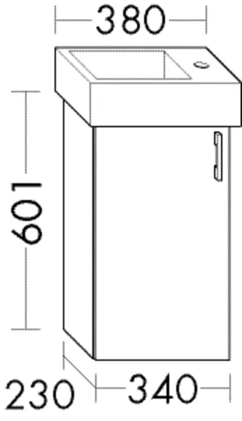 Waschtischunterschrank Sys30 von burgbad - 1 Tür, 340 mm breit, 230 mm tief, 601 mm hoch, passend zu Duravit Vero Air Waschtischunterschrank Sys30 von burgbad - 1 Tür, 340 mm breit, 230 mm tief, 601 mm hoch, passend zu Duravit Vero Air