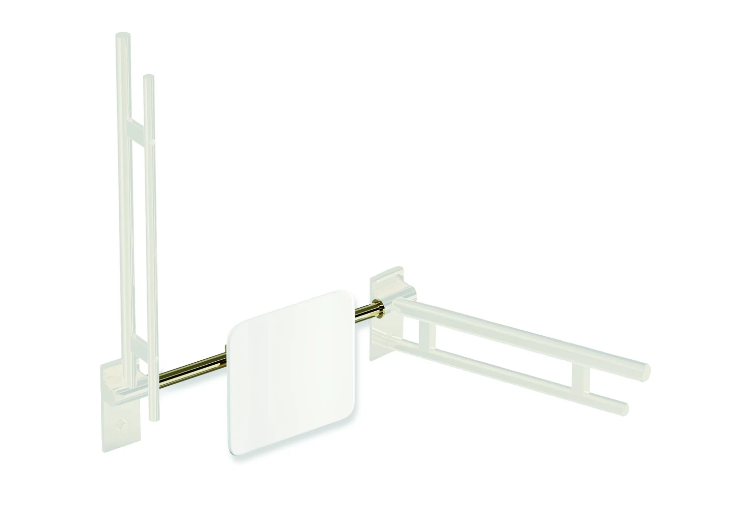 HEWI Rückenstütze System 900 PG93, weiß, Edelstahl, PVD, 588-688mm