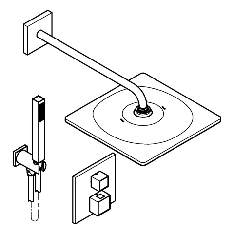 Unterputz Duschsystem Grohtherm Cube 34868, UP-THM-Brausebatterie für 2 Abgänge, integriertes Absperr-/Umstellventil, Rapido SmartBox, Kopfbrause Rainshower Mono 310 Cube, Euphoria Cube Stick Handbrause, Wandabgangsbogen, Brauseschlauch, chrom Unterputz Duschsystem Grohtherm Cube 34868, UP-THM-Brausebatterie für 2 Abgänge, integriertes Absperr-/Umstellventil, Rapido SmartBox, Kopfbrause Rainshower Mono 310 Cube, Euphoria Cube Stick Handbrause, Wandabgangsbogen, Brauseschlauch, chrom