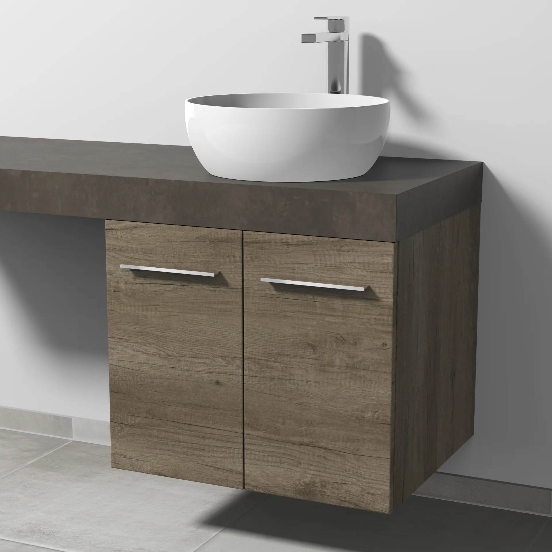 Sanipa Waschtischunterschrank „2morrow“ 600 × 510 × 520 mm in Eiche Nebraska