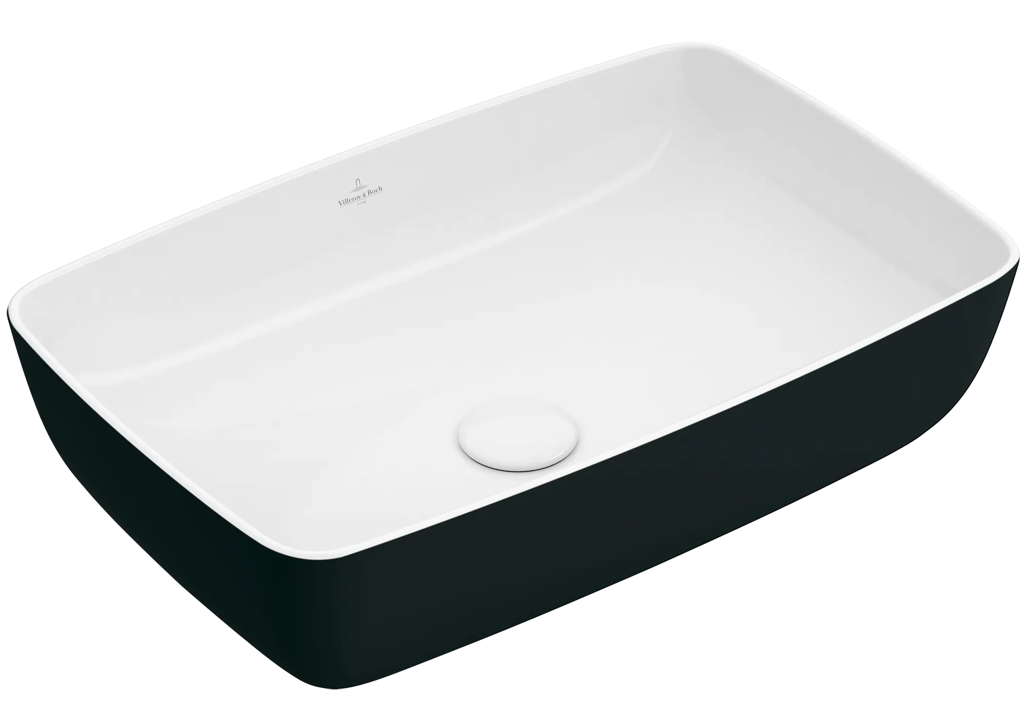 Villeroy & Boch Aufsatzwaschbecken Artis, 580x385x130 mm, Coal Black, TitanCeram, Classic, ohne Überlauf