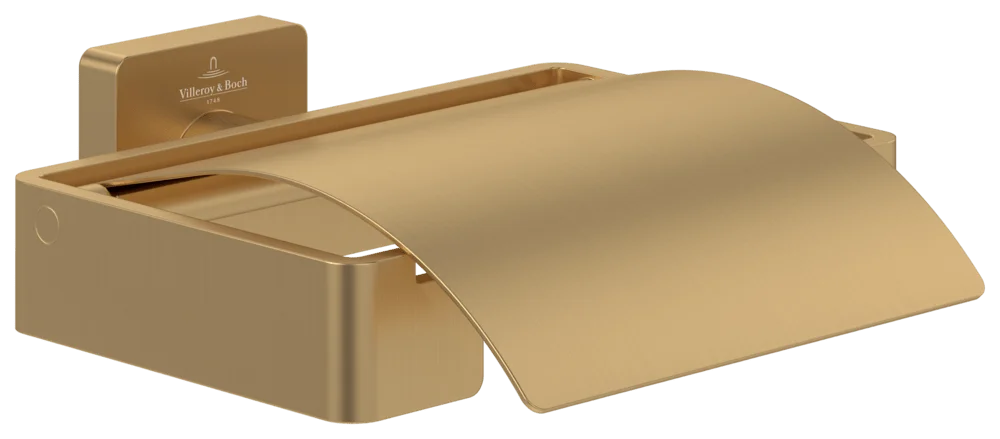 Villeroy & Boch Toilettenpapierhalter Elements - Striking, Brushed Gold, 131x115x45 mm, Wandmontage Villeroy & Boch Toilettenpapierhalter Elements - Striking, Brushed Gold, 131x115x45 mm, Wandmontage