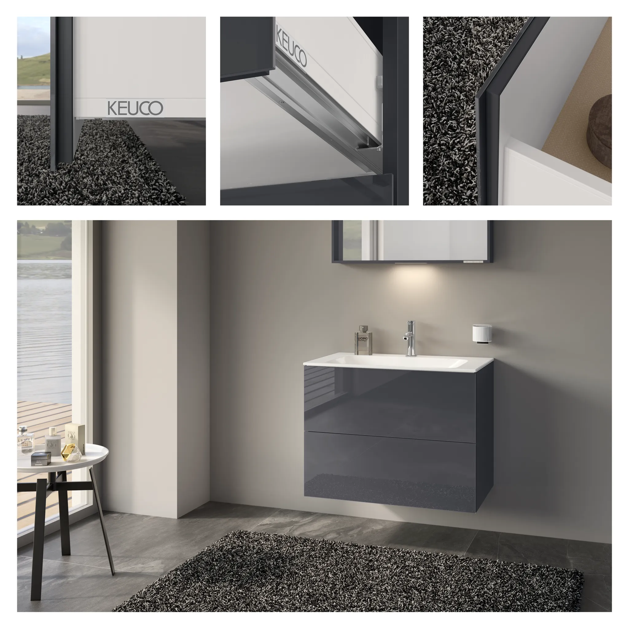 KEUCO X-LINE Waschtischunterbau anthrazit KEUCO X-LINE Waschtischunterbau anthrazit