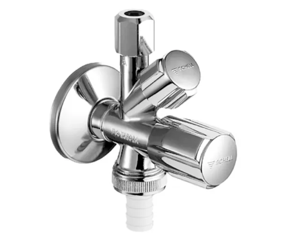 Kombi-Eckventil COMFORT, RFV im Abgang Geräteanschluss, DN 15 G 1/2 AG, Schlauchverschraubung Ø 14,5 mm (DN 20 G 3/4 AG), Ø 10 mm (DN 10 G 3/8 AG), chrom