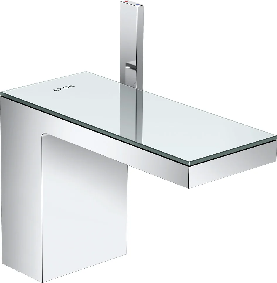 Hansgrohe AXOR MyEdition Einhebel-Waschtischmischer 110, Chrom/Spiegelglas, Ausladung 150 mm, Auslaufhöhe 110 mm