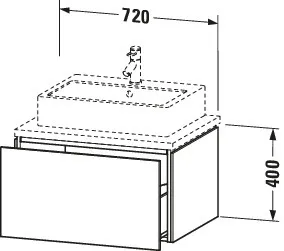 Duravit Waschtischunterschrank wandhängend „L-Cube“ 72 × 40 × 54,7 cm