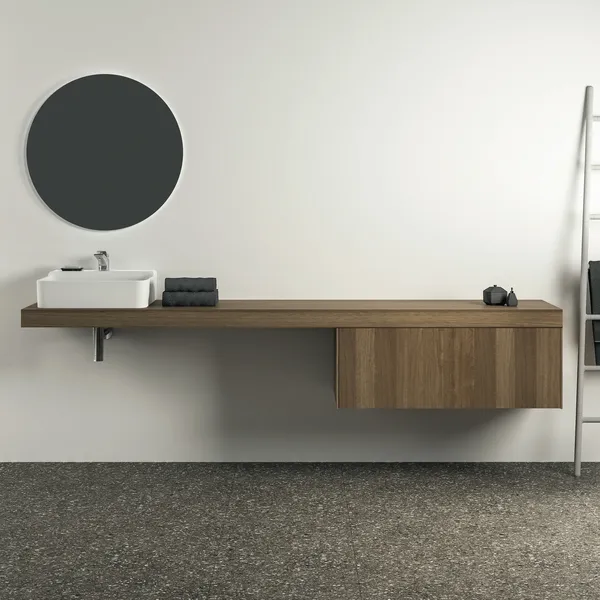 Ideal Standard Konsole Conca Walnuss Dunkel 2400x505x80 mm Ideal Standard Konsole Conca Walnuss Dunkel 2400x505x80 mm