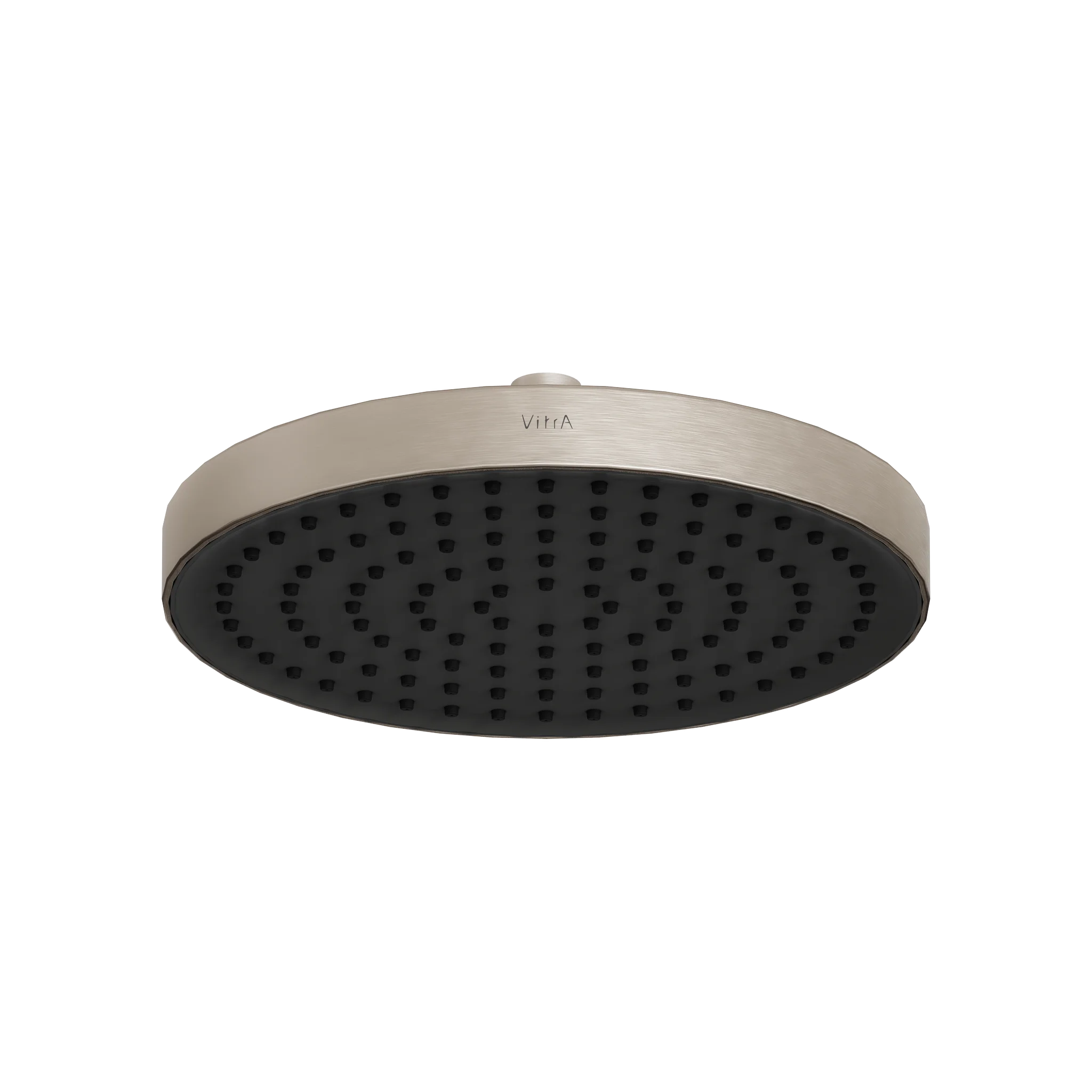 VitrA Core Round Kopfbrause - rund, 25 cm Durchmesser, Nickel gebürstet, 1 Strahlart Aquarain, Easy Clean, Kugelgelenk 17° schwenkbar, max. Durchfluss 9 l/min, Anschluss G 1/2 VitrA Core Round Kopfbrause - rund, 25 cm Durchmesser, Nickel gebürstet, 1 Strahlart Aquarain, Easy Clean, Kugelgelenk 17° schwenkbar, max. Durchfluss 9 l/min, Anschluss G 1/2