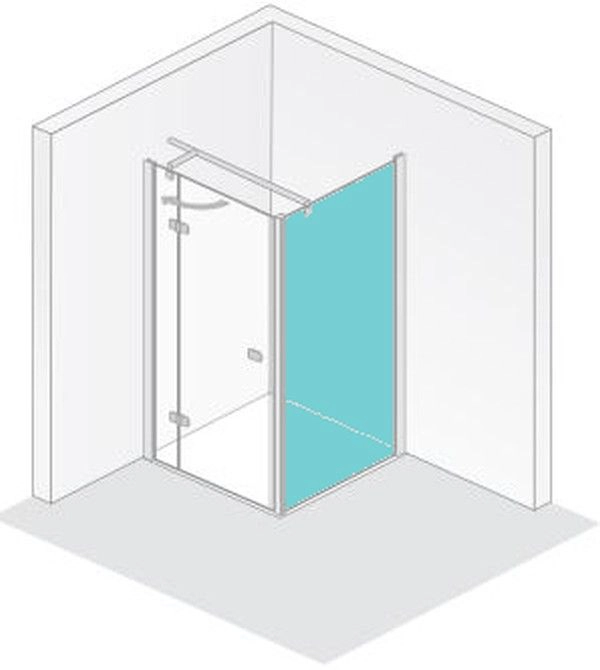HSK teilgerahmte Seitenwand „Premium Softcube“ Glas Mattierung mittig (65 cm), Profile Chromoptik (Alu Hochglanz poliert), für 1000 mm, H: 2000 mm HSK teilgerahmte Seitenwand „Premium Softcube“ Glas Mattierung mittig (65 cm), Profile Chromoptik (Alu Hochglanz poliert), für 1000 mm, H: 2000 mm