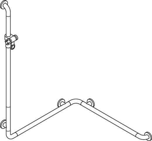 Duschhandlauf m. Br.H. (USA),S801, matt, 49 3/16x31 1/2x31 1/2´´ reinweiß Duschhandlauf m. Br.H. (USA),S801, matt, 49 3/16x31 1/2x31 1/2´´ reinweiß