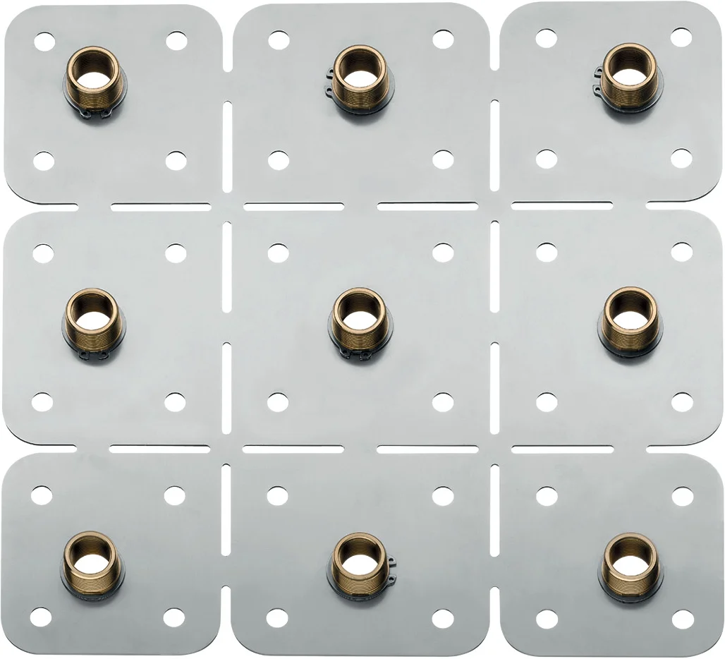 Hansgrohe AXOR ShowerSolutions Montageplatte für Kopfbrause im Mehrfachverbund – präzise und schallentkoppelt Hansgrohe AXOR ShowerSolutions Montageplatte für Kopfbrause im Mehrfachverbund – präzise und schallentkoppelt