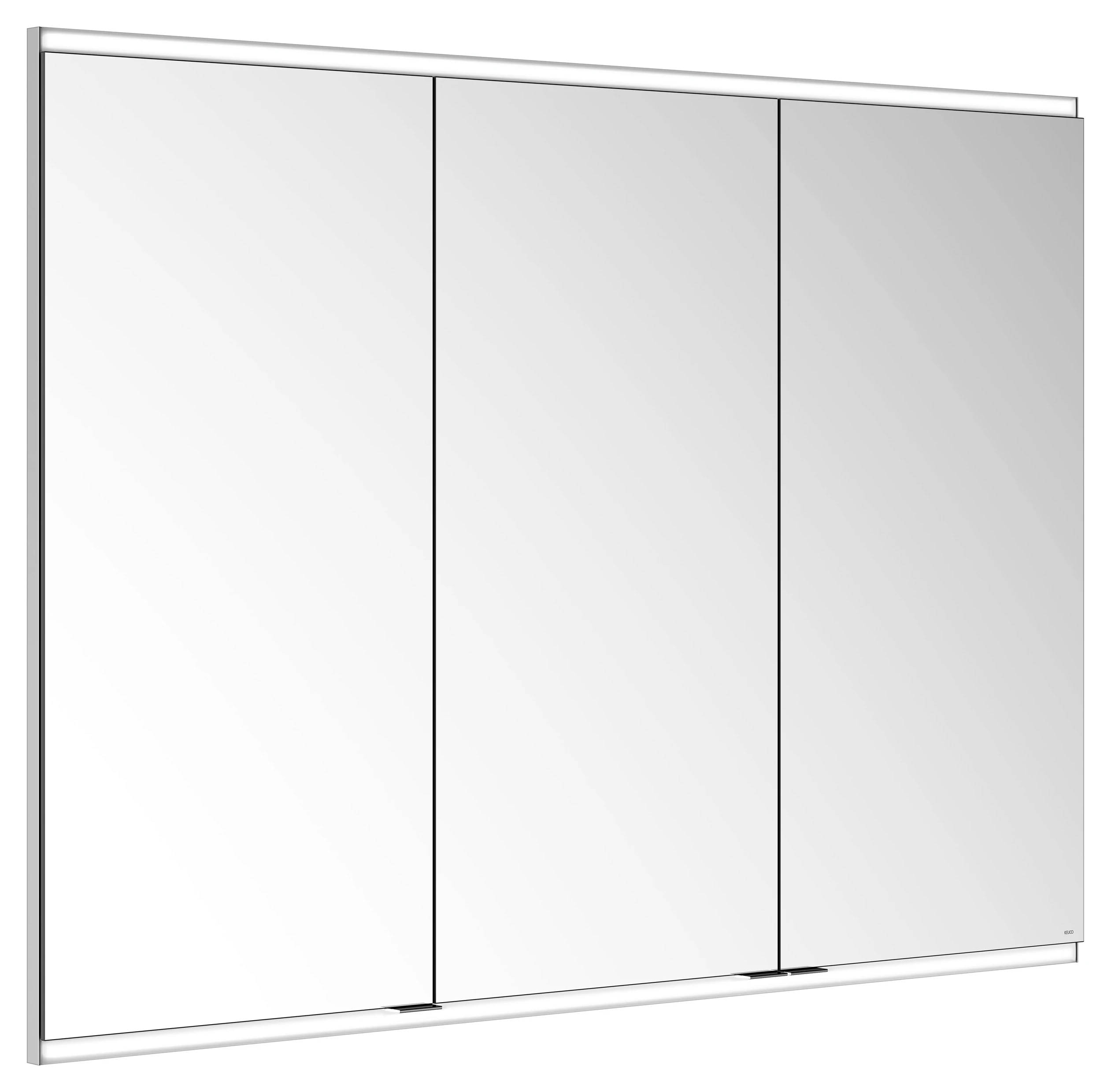 KEUCO Wandeinbau Spiegelschrank 3-türig „Royal Modular 2.0“ in Silber (eloxiert), Unterputz, mit Beleuchtung, mit Steckdose 1300 × 900 × 160 mm