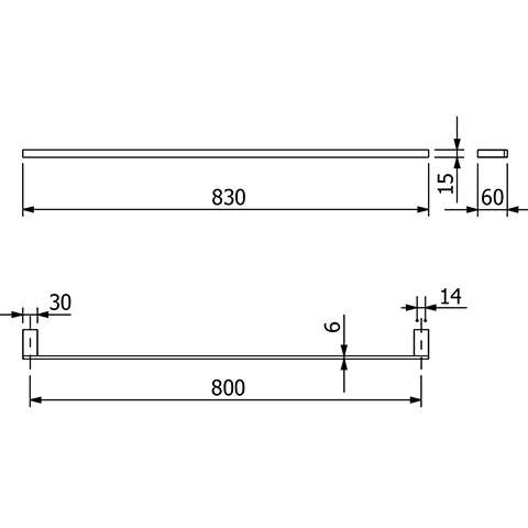 Kludi VELA C Badetuchhalter Länge 800MM chrom Kludi VELA C Badetuchhalter Länge 800MM chrom