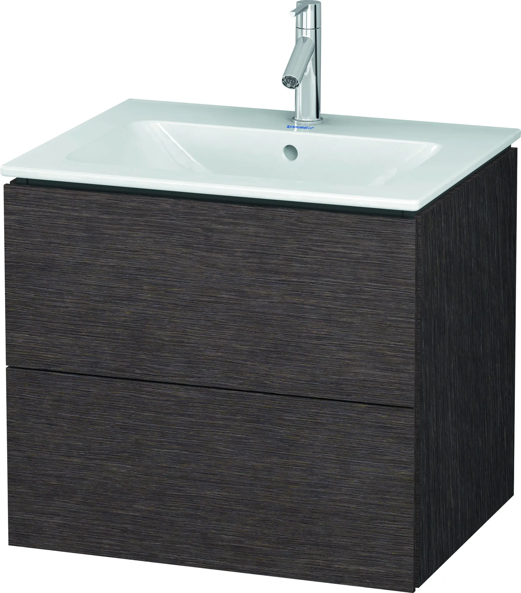Duravit Waschtischunterschrank wandhängend „L-Cube“ 62 × 55 × 48,1 cm Eiche Dunkel gebürstet