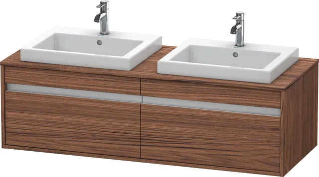 Duravit Waschtischunterschrank wandhängend „Ketho“ 140 × 42,6 × 55 cm Nussbaum Dunkel