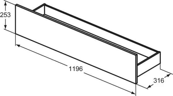 Ideal Standard Eurovit+ untere Schublade 120 cm Nussbaum geflammt