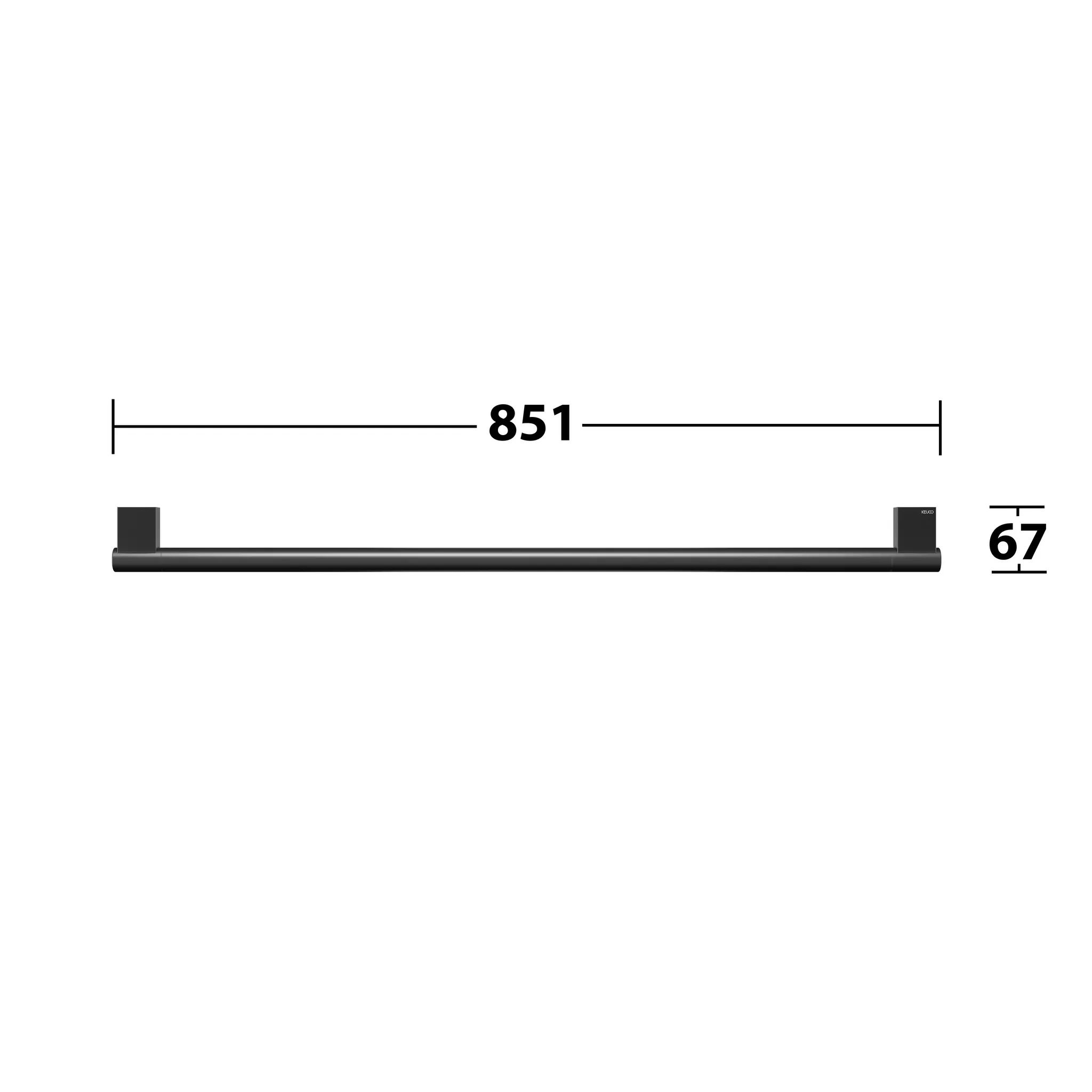 Plan 14901370800 Badetuchhalter 800 mm schwarz Plan 14901370800 Badetuchhalter 800 mm schwarz