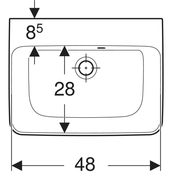 Wandwaschtisch „Renova Plan“, rechteckig 50 × 38 cm in weiß alpin