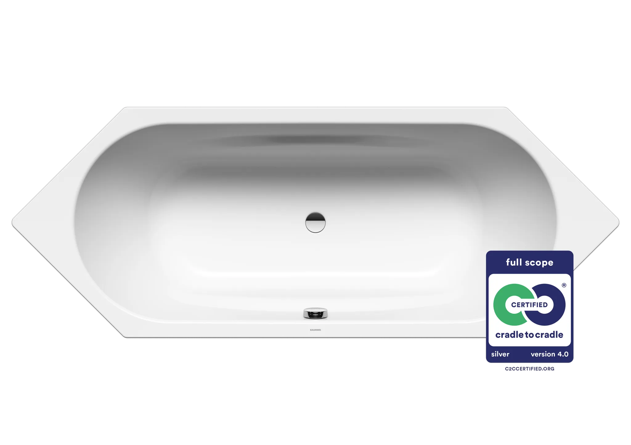 Kaldewei Badewanne „Vaio Duo 6“ 210 × 80 cm, ohne Grifflochbohrungen in alpinweiß