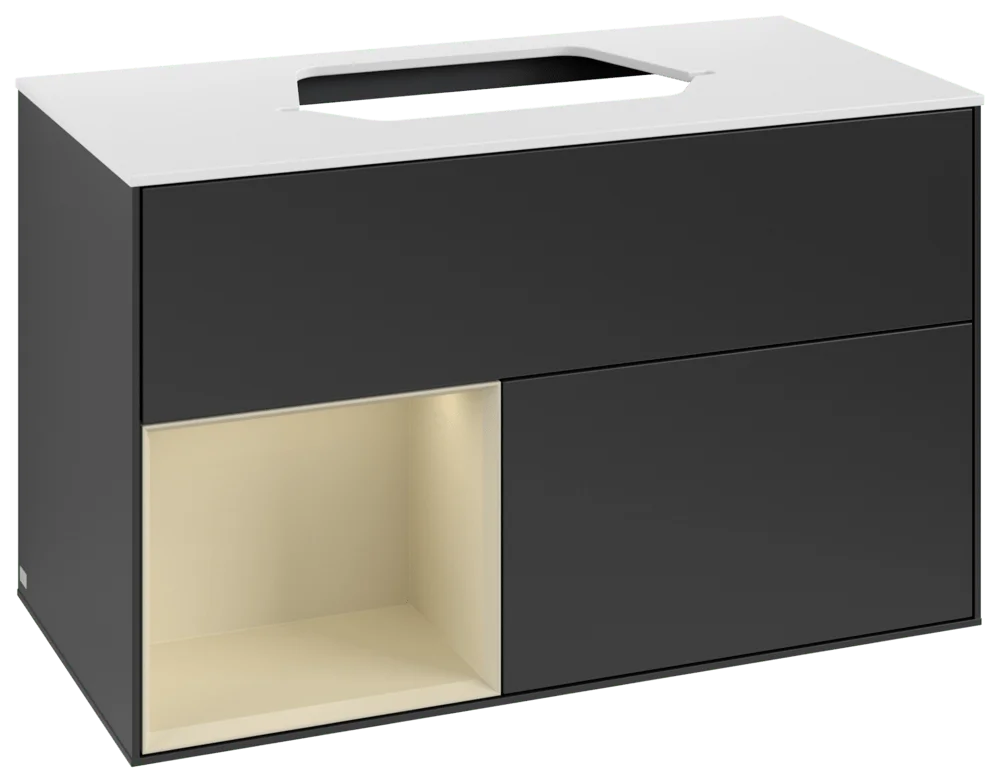Villeroy & Boch Waschbeckenunterschrank Finion G36, 1000x603x501 mm, Black Matt Lacquer, mit Beleuchtung und Push-to-open Funktion