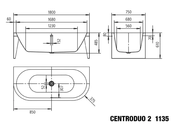 Kaldewei Badewanne „Meisterstück Centro Duo 2“ vorwand halbkreis 180 × 80 cm Kaldewei Badewanne „Meisterstück Centro Duo 2“ vorwand halbkreis 180 × 80 cm