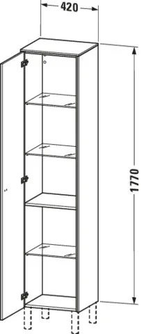 Duravit Hochschrank „Brioso“ 42 × 177 × 36 cm in Graphit Matt