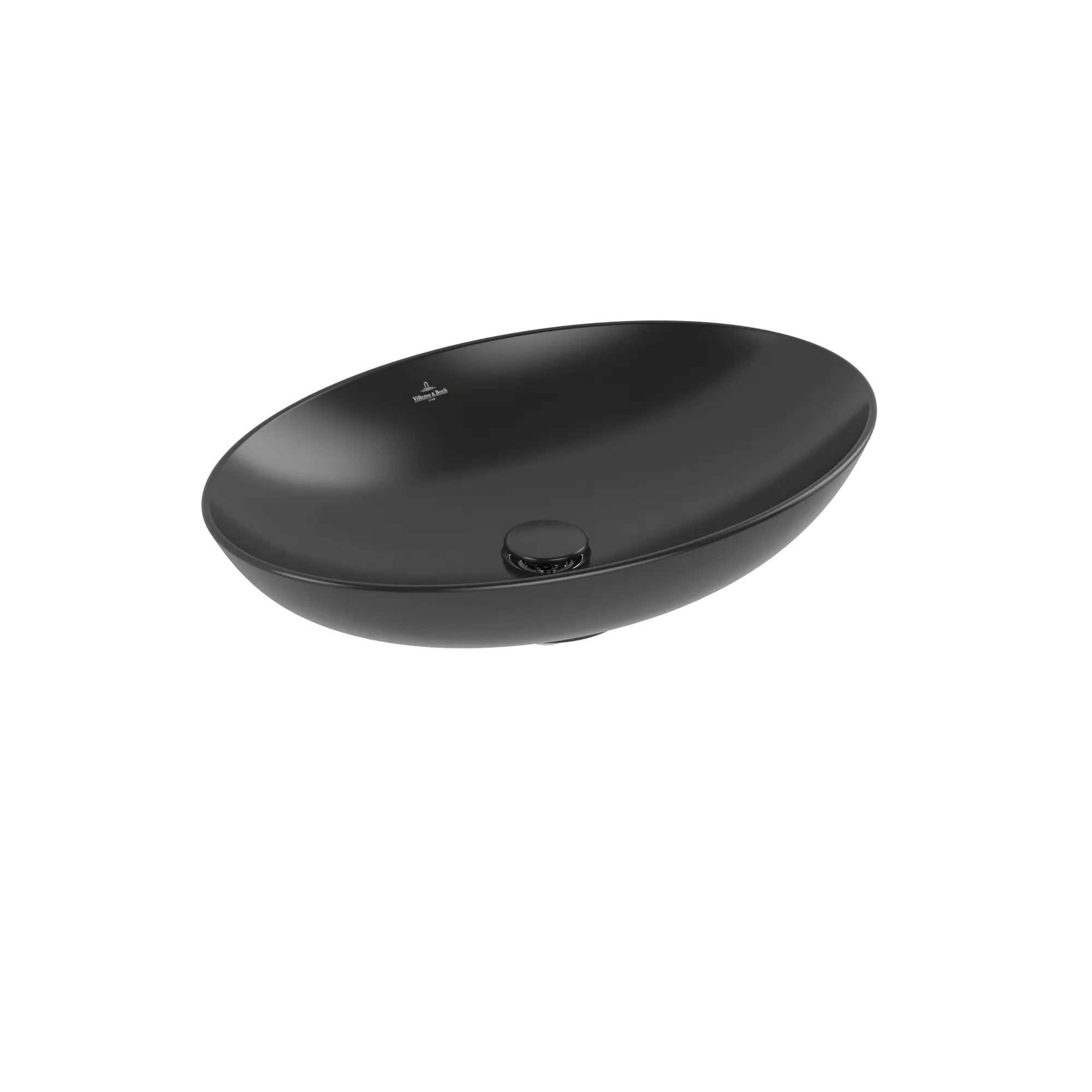 Villeroy & Boch Aufsatzwaschtisch aus TitanCeram „Loop & Friends“ 620 × 420 × 150 mm, ohne Hahnlochbohrung in Pure Black Villeroy & Boch Aufsatzwaschtisch aus TitanCeram „Loop & Friends“ 620 × 420 × 150 mm, ohne Hahnlochbohrung in Pure Black