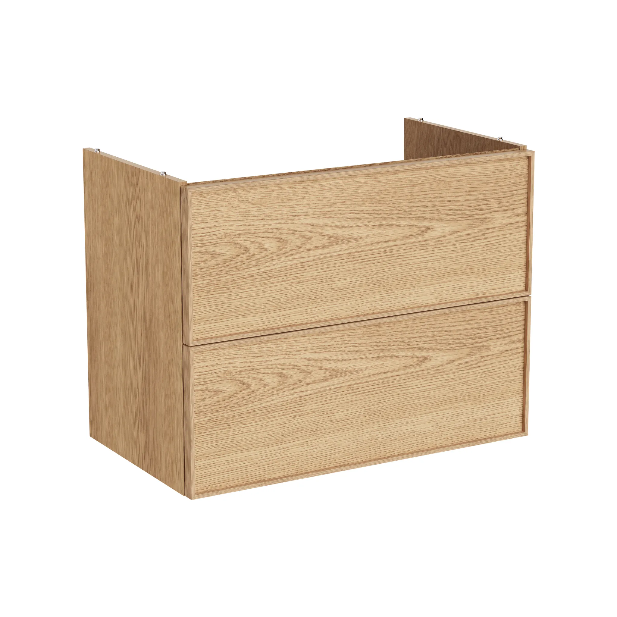New Metropole Edge Waschtischunterschrank mit 2 Vollauszügen 78 x 46 x 60 cm (BxTxH) Echtholzfurnier Eiche Hell New Metropole Edge Waschtischunterschrank mit 2 Vollauszügen 78 x 46 x 60 cm (BxTxH) Echtholzfurnier Eiche Hell