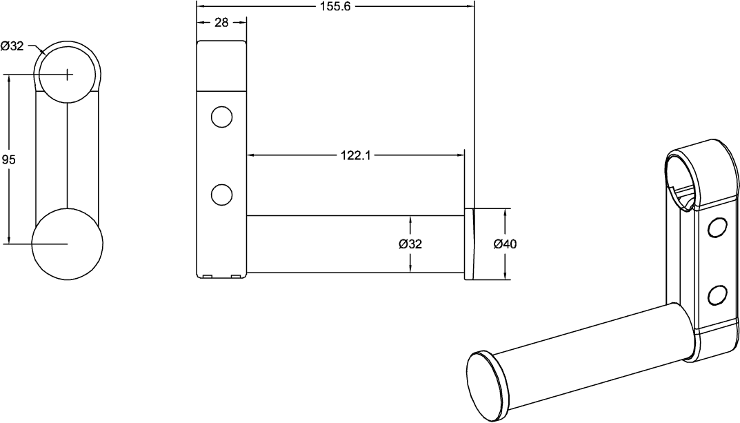 Villeroy & Boch Papierrollenhalter ViCare, weiß, 139 x 161 x 40 mm, Aluminium, glänzend, für Griffsysteme mit Rohrdurchmesser 32 mm