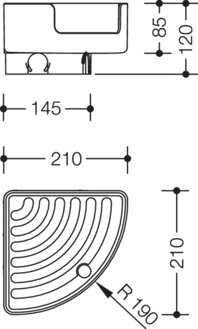 HEWI Eckablage „Serie 802 LifeSystem“ in 12 cm