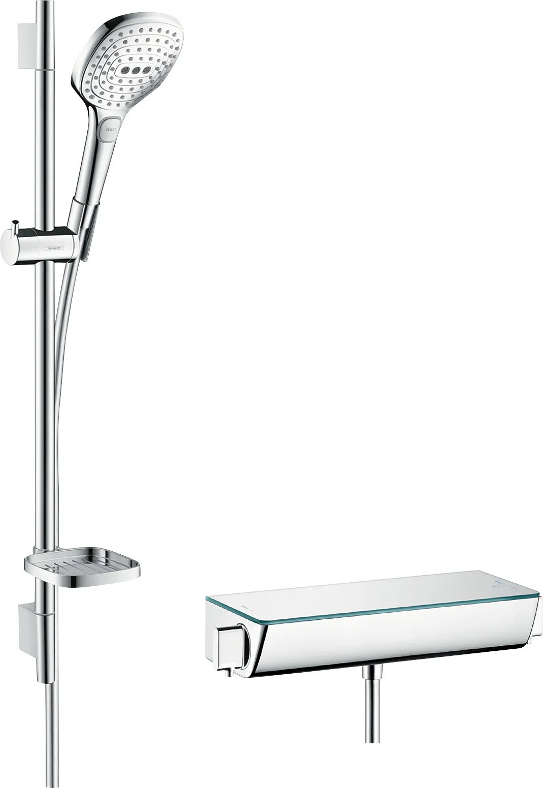 Brausenkombi Raindance Select E 120/ Therm.Brause AP Ecostat Sel.U'650mm chr.