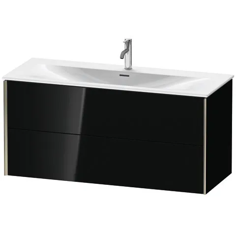 Duravit Waschtischunterschrank wandhängend „XViu“ 121 × 55,7 × 48 cm in Schwarz Hochglanz