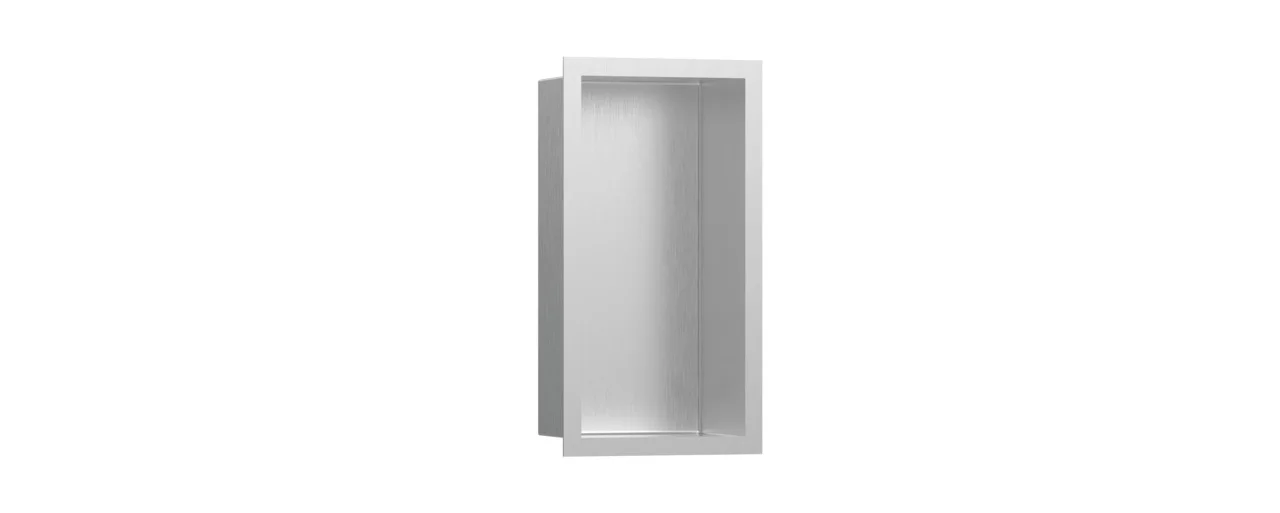 Hansgrohe XtraStoris Individual Wandnische Edelstahl gebürstet, Designrahmen 300x150x100 mm, für Nass- und Trockenbau