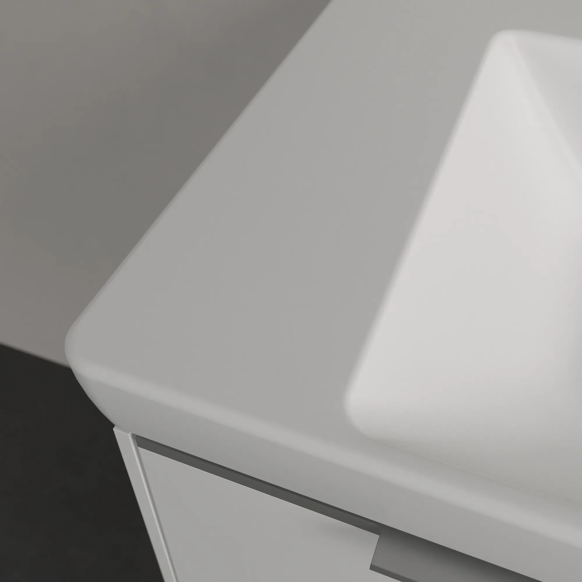 Villeroy & Boch Wandwaschtisch aus TitanCeram „Subway 3.0“ 800 × 470 × 165 mm, ohne Hahnlochbohrung, Hahnlochposition mittig in Stone White