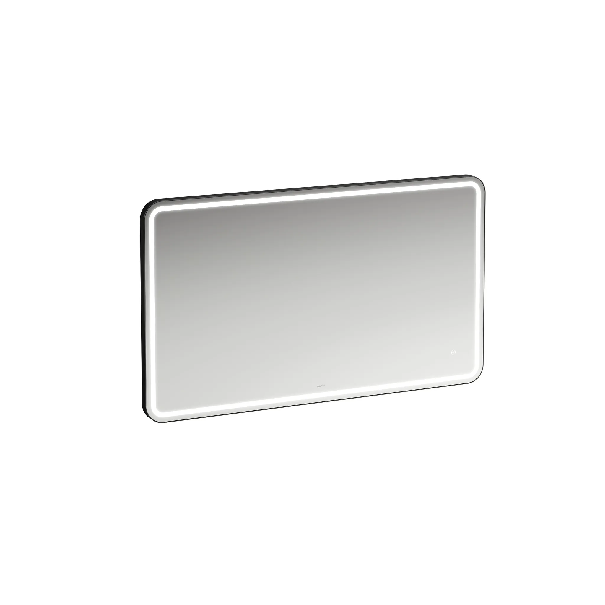 Base 2.0 Spiegel 44438.3, eckig LED Bel.,1 Sensorsch., 1200x700 schw.m