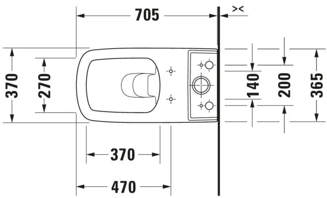 Stand-WC Kombi DuraStyle 700 mm Tiefspüler, fürSPK, Abg.Vario, weiß Stand-WC Kombi DuraStyle 700 mm Tiefspüler, fürSPK, Abg.Vario, weiß
