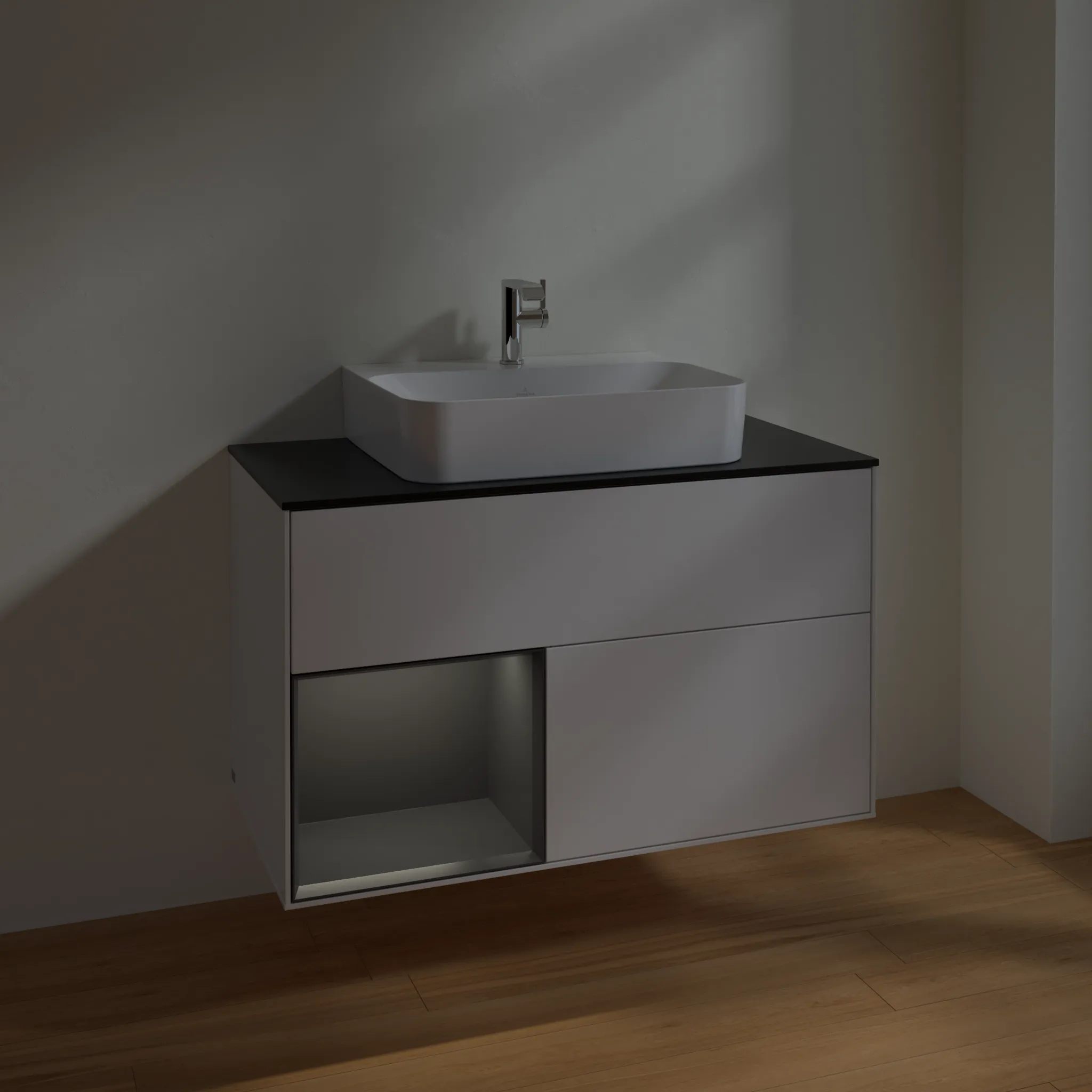 Villeroy & Boch Waschtischunterschrank „Finion“ für Schrankwaschtisch 1000 × 603 × 501 mm Glossy White Lacquer, für Becken mittig Villeroy & Boch Waschtischunterschrank „Finion“ für Schrankwaschtisch 1000 × 603 × 501 mm Glossy White Lacquer, für Becken mittig