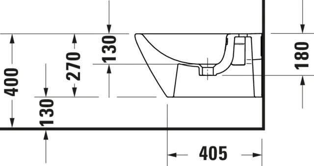 Duravit Wand-Bidet „D-Neo“, Befestigung verdeckt 37 × 54 × 27 cm